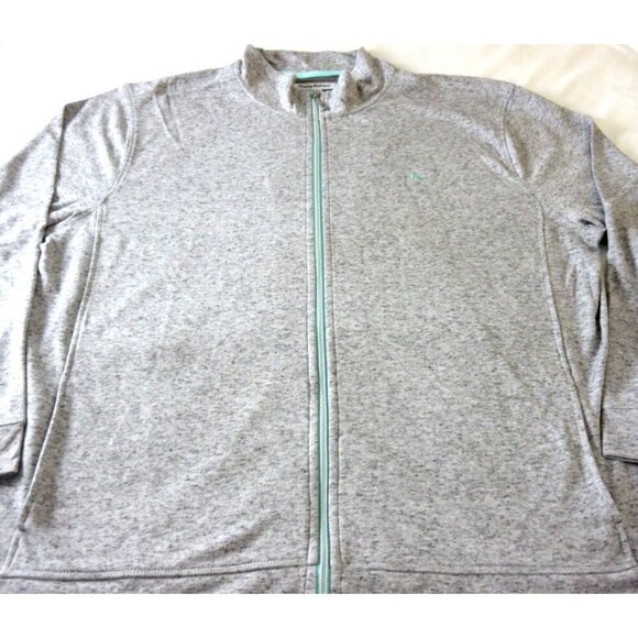 Tommy Bahama Other - Tommy Bahama Men's Full Zip Mock Neck Track Jacket Grey Mint Green Marlin NWT